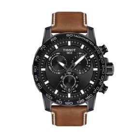 Reloj Tissot Supersport Chrono para hombre de cuero marrón 1256173605101