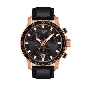 Reloj Tissot Supersport Chrono para hombre de cuero negro 1256173605100