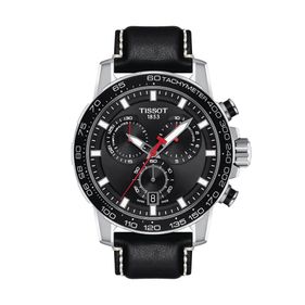 Reloj Tissot Supersport Chrono para hombre de cuero negro 1256171605100
