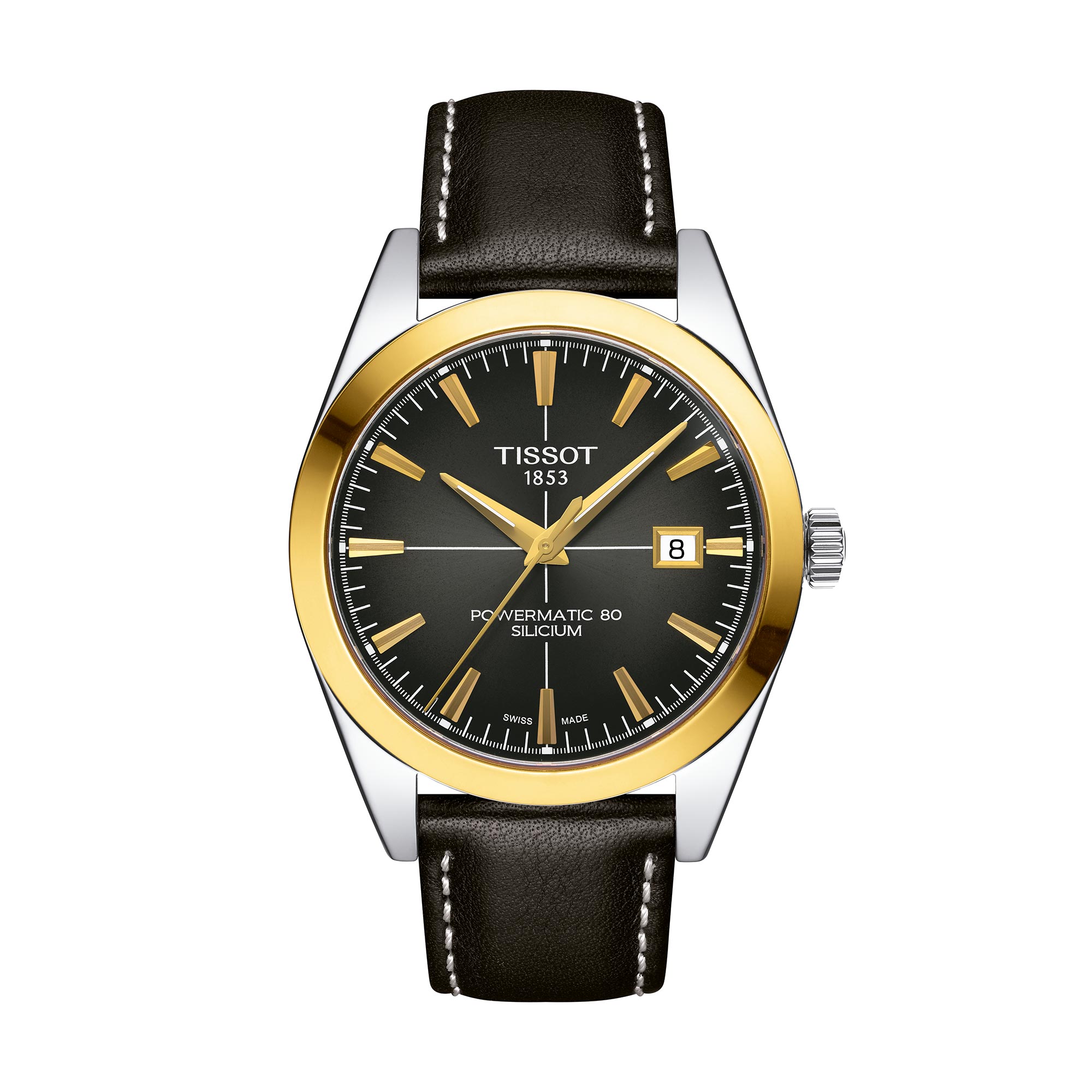 Reloj Tissot Gentleman Powermatic 80 para Hombre de Cuero Negro