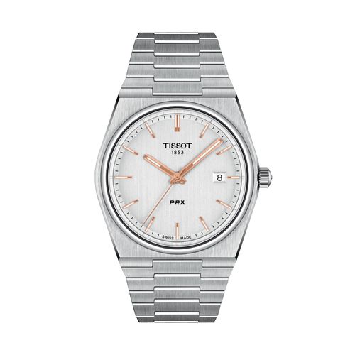 Reloj Tissot PRX 40 205 para hombre de acero plateado 1374101103100