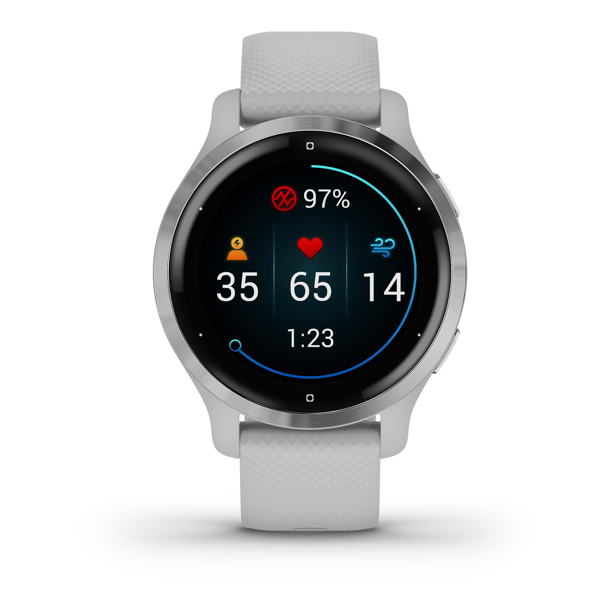 Garmin Smartwatch GPS Venu 2S Wi-Fi Pequeño Fitness AMOLED gris