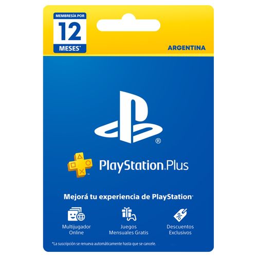 PlayStation Tarjeta Plus 12 Meses. Cuenta Argentina