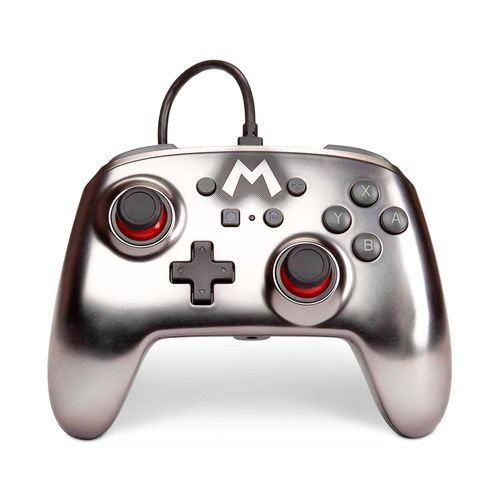Joystick PowerA Mario Silver con cable para Nintendo Switch