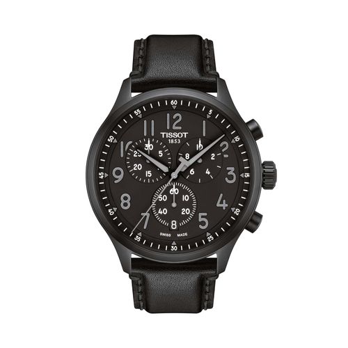 Reloj Tissot Chrono XL Vintage para hombre de cuero negro 1166173605200