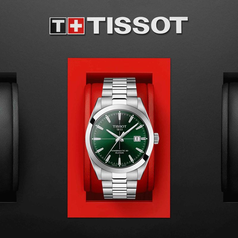 Reloj Tissot Gentleman Powermatic 80 Silicium para hombre de acero 1274071109101