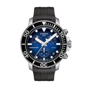 Reloj Tissot Seastar 1000 Chronograph para hombre de caucho negro 1204171704100