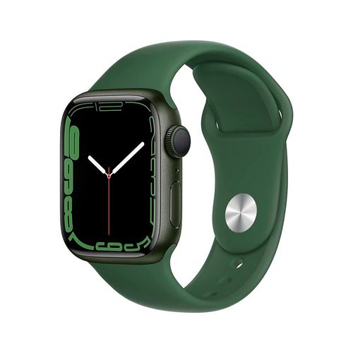 Apple Watch Series 7 GPS Green Aluminium Case Clover Sport Band