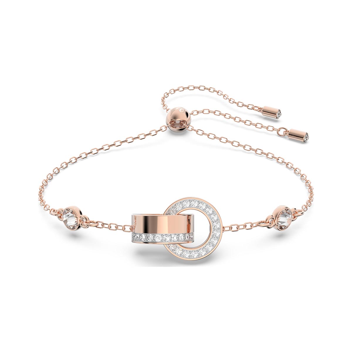 Pulsera Swarovski Hollow Blanca con Baño tono oro rosa
