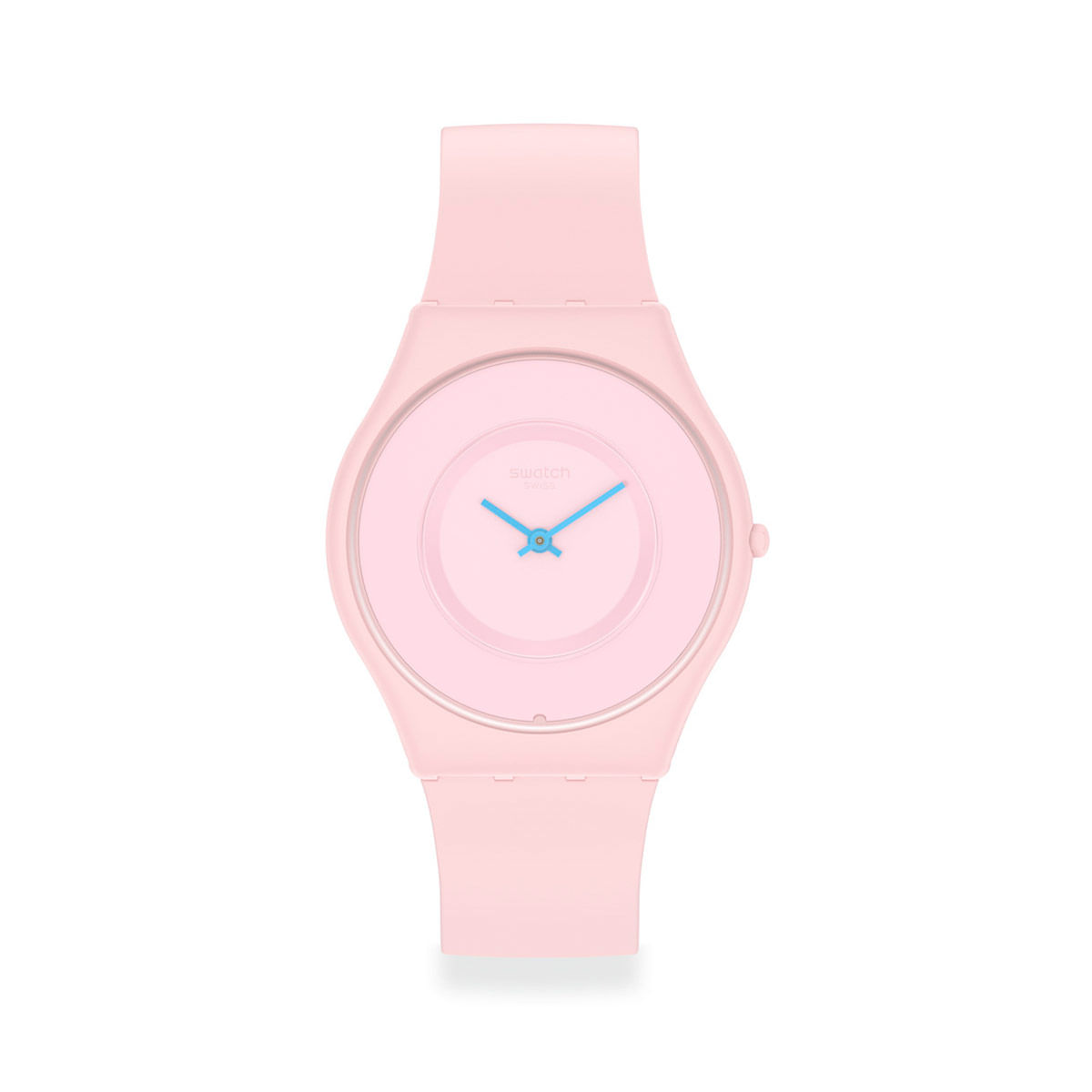 póngase en fila baño Haciendo Reloj Swatch Caricia Rosa de silicona