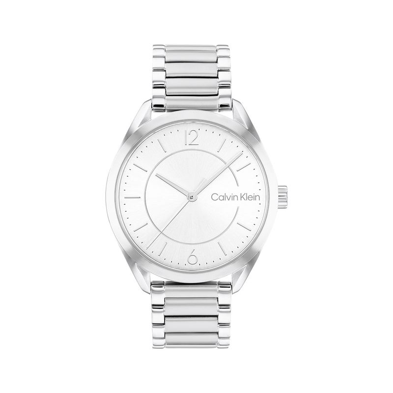 combustible Sinfonía Charles Keasing Reloj Calvin Klein Enticing para mujer de acero plateado