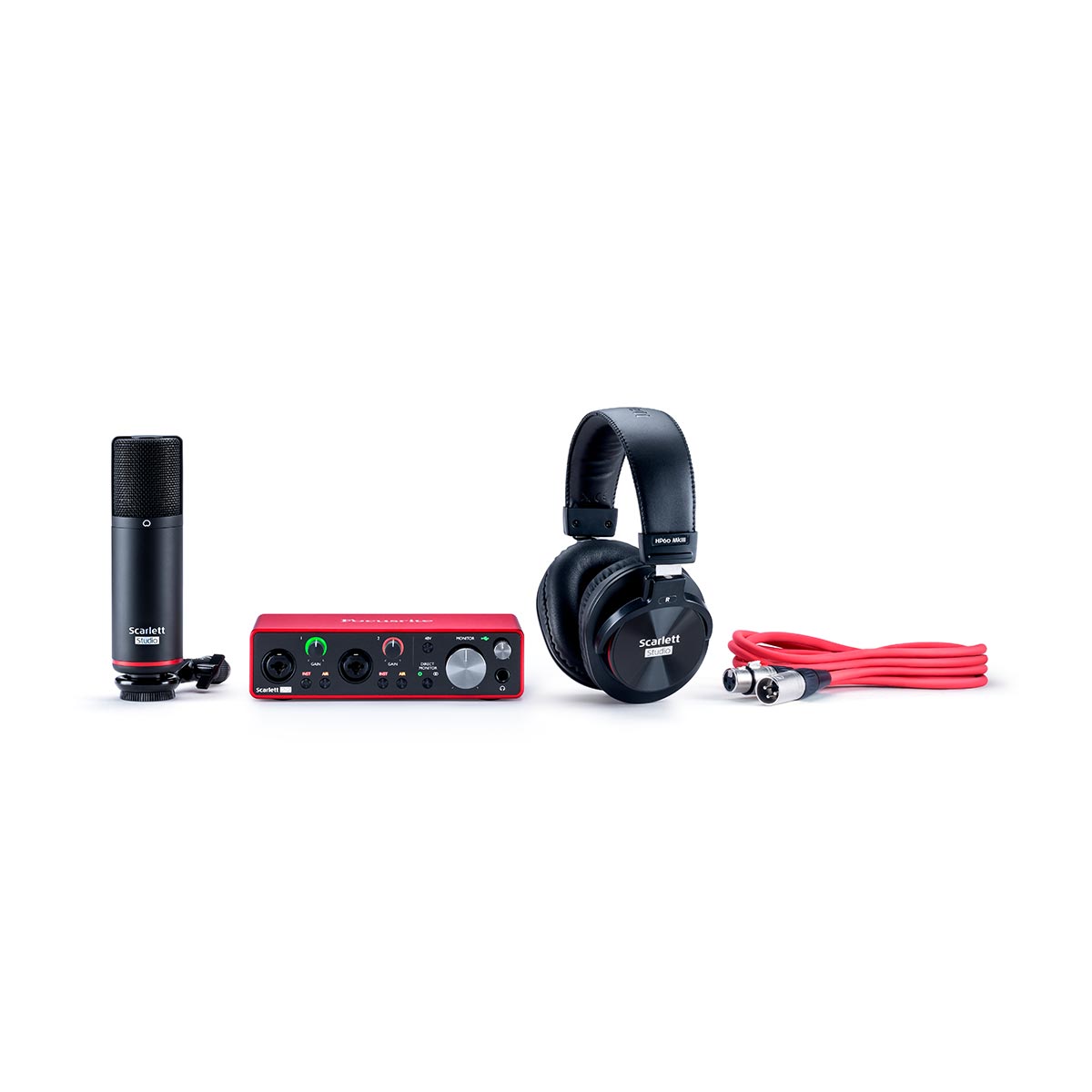 Bundle Focusrite Scarlett 2i2 Studio 3ème Gen - Interface Audio, Micro Et Casque Pour Musique/Podcast