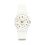 Reloj Swatch Mujer So28w106-s14 Classic White Bishop Color de la malla  Blanco Color del bisel Blanco Color del fondo Blanco