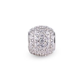 Dije Carmín Barril Pavé de Plata 925
