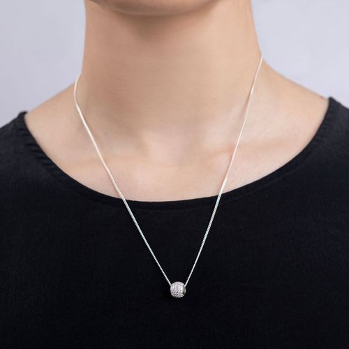 Dije Carmín Barril Pavé de Plata 925