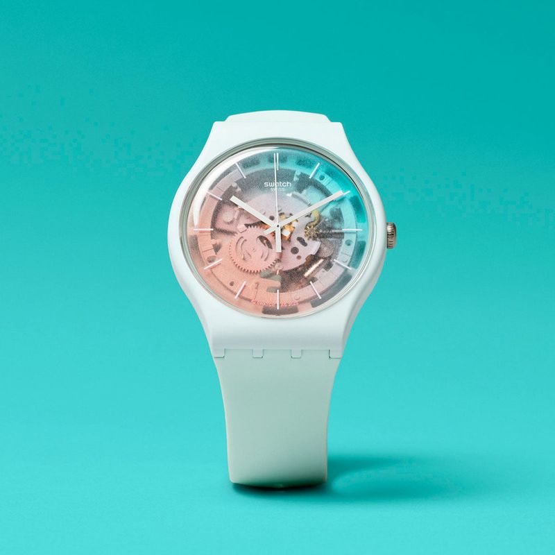 Reloj Swatch Fleetingly Iceblue de silicona SO32S101 - Style Store