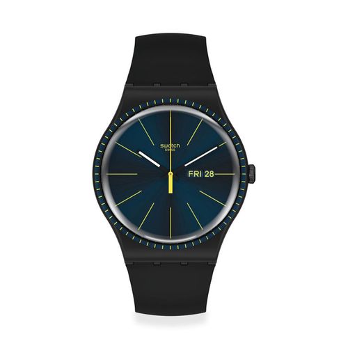 Reloj Swatch Black Rails de silicona SUOB731