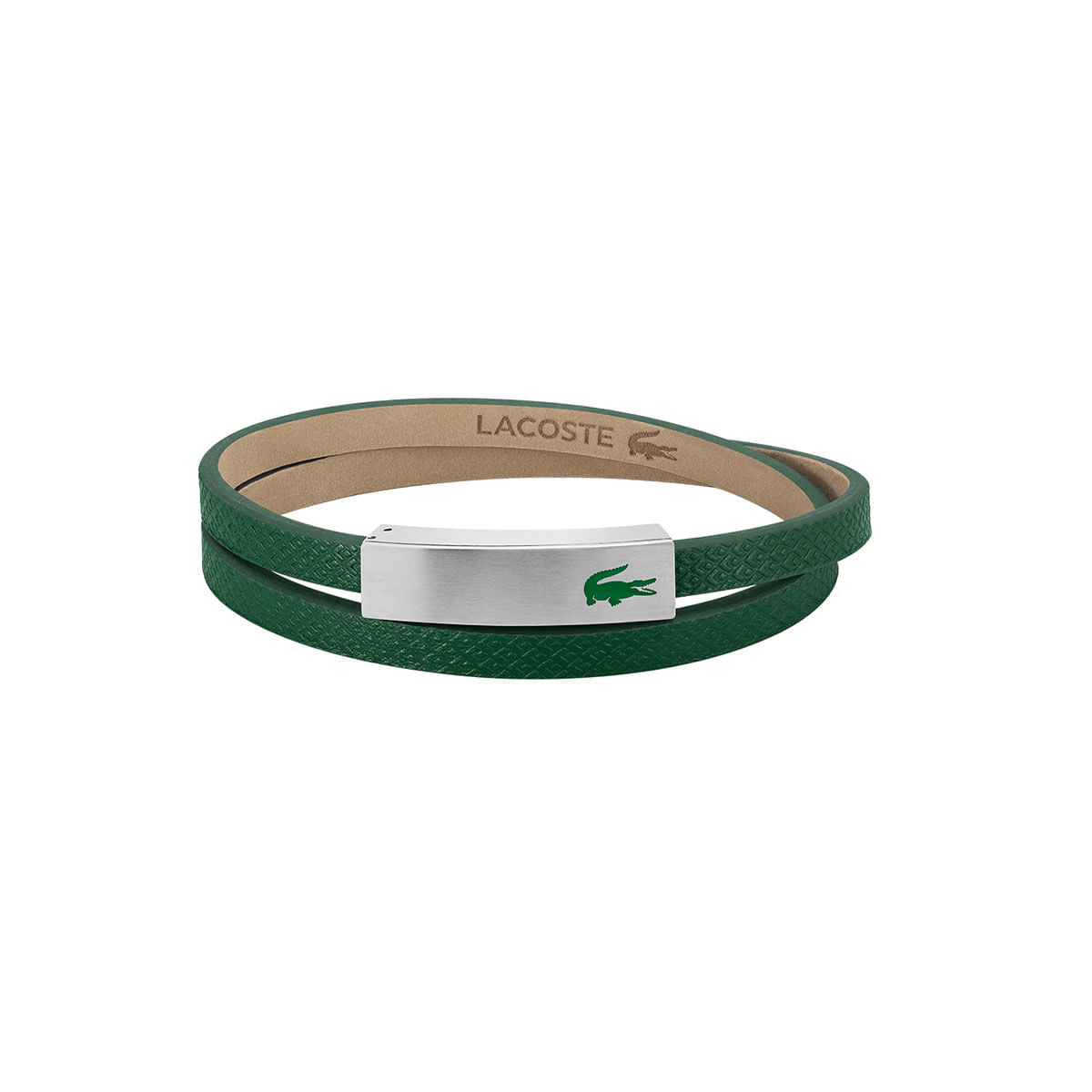 Pulsera Lacoste Port de cuero plateado 2040107 Style Store