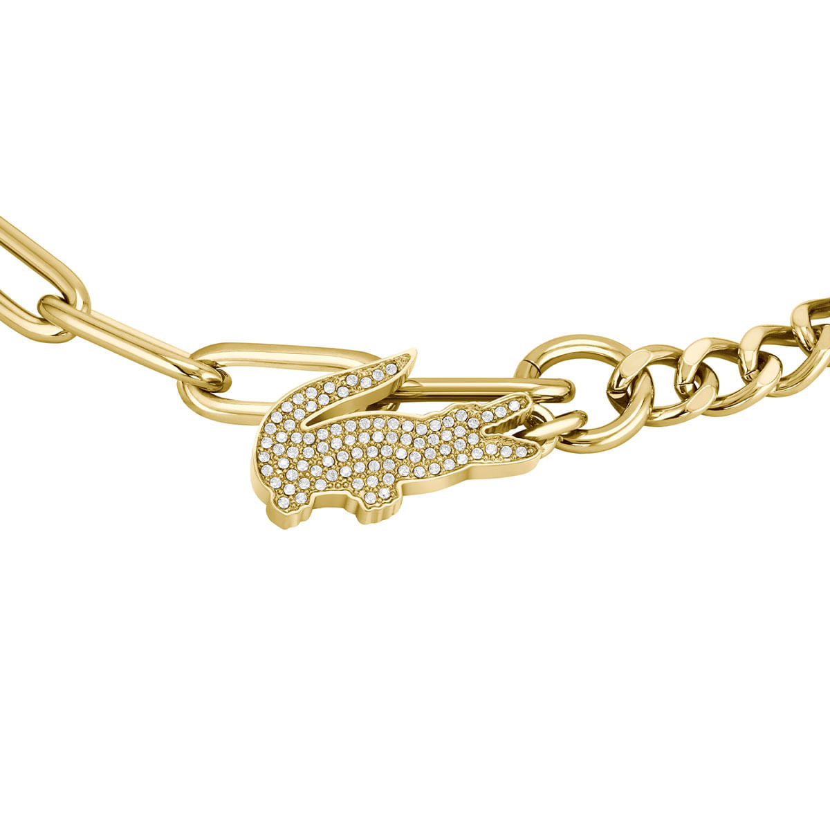 Pulsera Lacoste Crocodile de acero dorado 2040147 Style Store