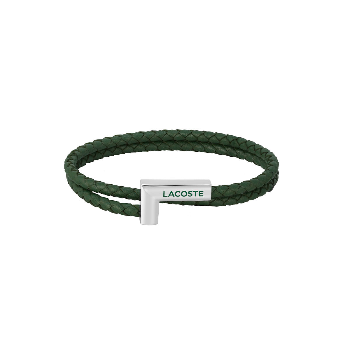 Pulsera Lacoste Swarm de cuero plateado 2040151S