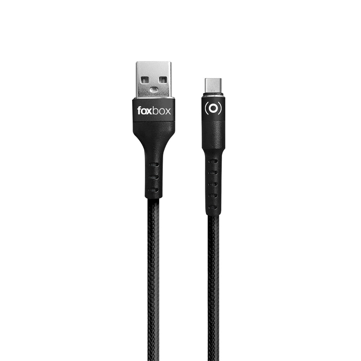 Cable Foxbox Round 2m Lightning Negro