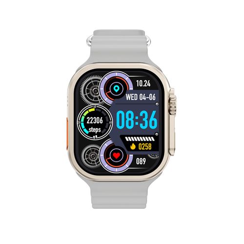 Smartwatch Laxasfit i9 Ultra Max Silicone silver strap