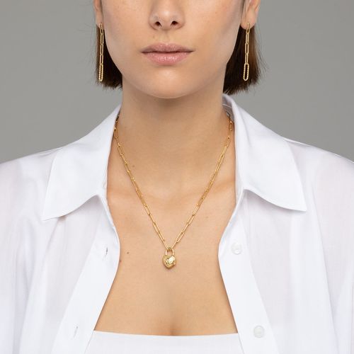 Collar Carmín Sweetheart de Plata 925 Baño Dorado