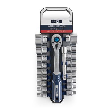 Juego de Bocallaves Bremen con Accesorios Portatil 1/2" 20Pzs