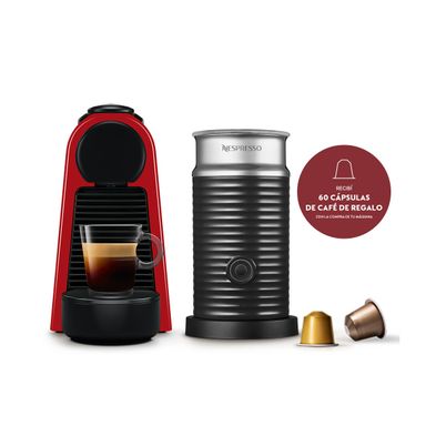 Cafetera Nespresso Essenza Mini D Roja + Aeroccino Espumador