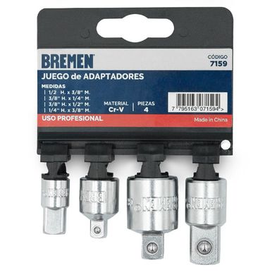 Juego de Adaptadores Bremen Hembra/Macho 4 Pzs