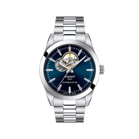 Reloj Tissot Gentleman Powermatic 80 Open Heart para hombre de acero 1274071104101
