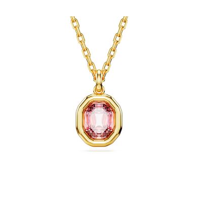 Colgante Swarovski Imber Talla Octogonal Rosa con Baño Tono Oro