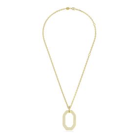 Colgante Swarovski Dextera Octagonal Mediano Blanco con Baño Tono Oro