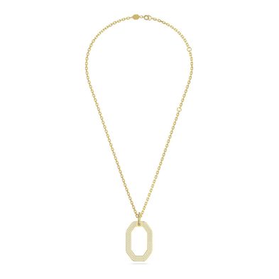 Colgante Swarovski Dextera Octagonal Mediano Blanco con Baño Tono Oro