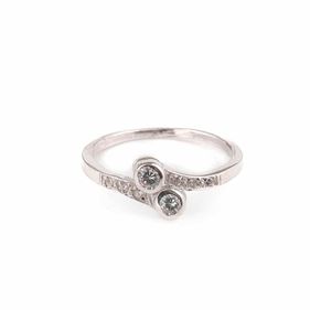 Anillo Carmín de Plata 925 Venecia con Cristal Blanco