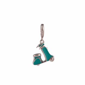Charm Carmín Moto de Plata y Esmalte Turquesa