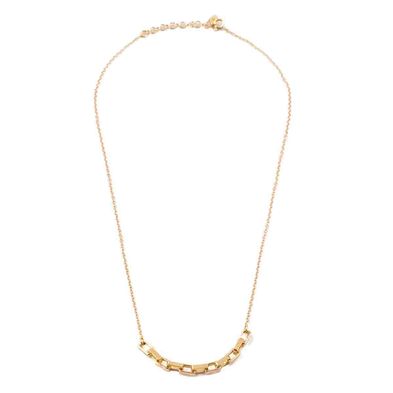 Collar de Plata 925 Remix Dorado con Eslabones Rectangulares