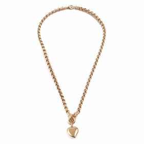 Collar de Plata 925 Venice con Baño Dorado y Corazón