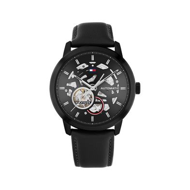 Reloj Tommy Hilfiger 1710659 de Cuero Negro