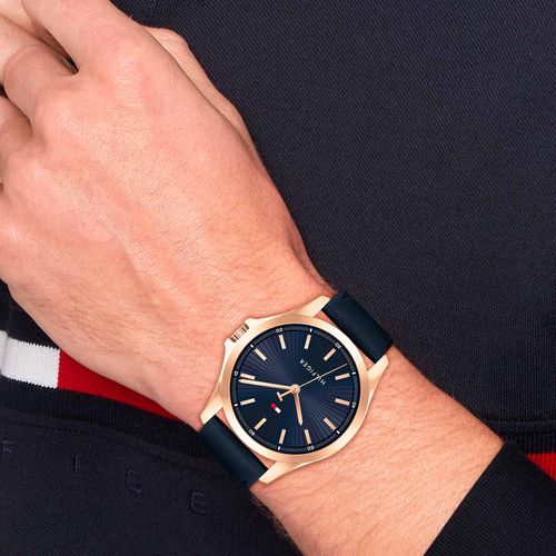 Reloj Tommy Hilfiger 1792189 de Cuero Azul