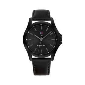 Reloj Tommy Hilfiger 1792190 de Cuero Negro
