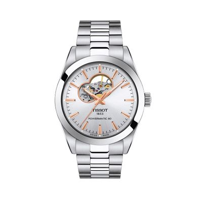 Reloj Tissot Gentleman Powermatic 80 Open Heart de Acero 1274071103101