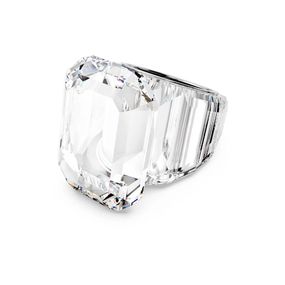 Anillo de cóctel Swarovski Lucent, Talla Octogonal, Blanco