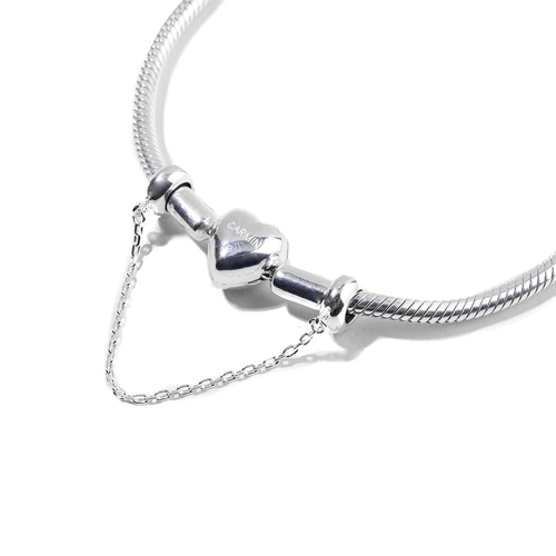 Pulsera Carmín Spirit Con Cierre Corazon + 4 Dijes + Cadena de Seguridad
