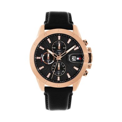 Reloj Tommy Hilfiger para Hombre de Cuero Negro 1792194
