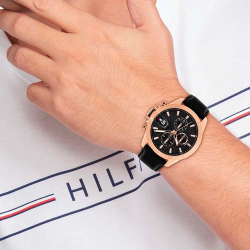 Reloj Tommy Hilfiger para Hombre de Cuero Negro 1792194