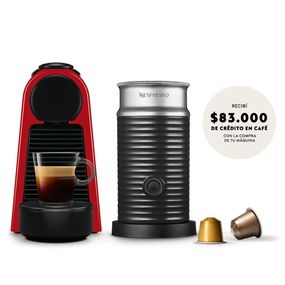 Cafetera Nespresso Essenza Mini D Roja + Aeroccino Espumador