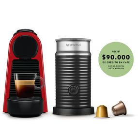 Cafetera Nespresso Essenza Mini D Roja + Aeroccino Espumador