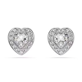 Pendientes De Botón Ariana Grande X Swarovski, Tallas Mixtas, Corazón, Blancos, Baño De Rodio