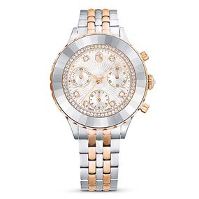 Reloj Octea chrono, Fabricado en Suiza, Brazalete de metal, Tono oro rosa, Combinación de acabados metálicos